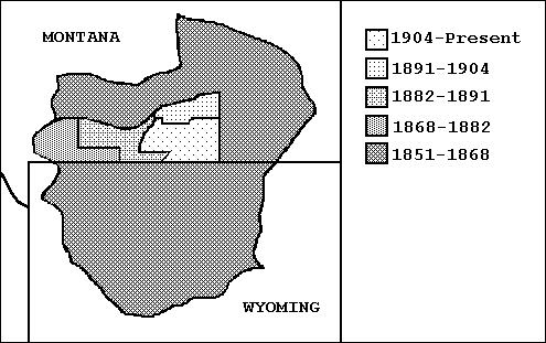 Apsáalooke lands reduced by treaties and agreements